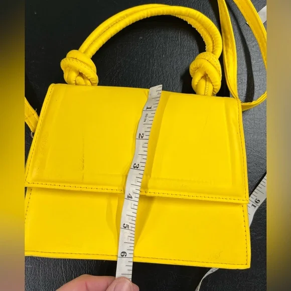 Bright Yellow faux-leather bag - Picture 9 of 9
